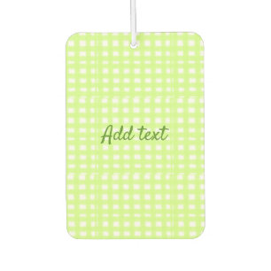 Watercolor green plaid ginham personalized add tex air freshener