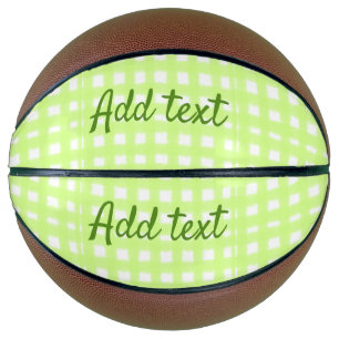 Watercolor green plaid ginham personalized add tex basketball