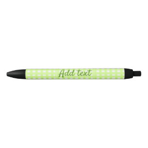 Watercolor green plaid ginham personalized add tex black ink pen