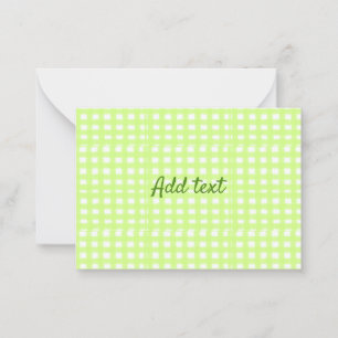 Watercolor green plaid ginham personalized add tex card