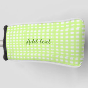 Watercolor green plaid ginham personalized add tex golf head cover