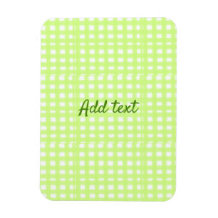 Watercolor green plaid ginham personalized add tex magnet