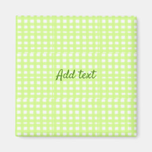 Watercolor green plaid ginham personalized add tex magnet