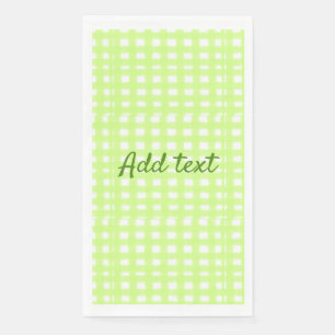 Watercolor green plaid ginham personalized add tex napkin