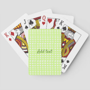 Watercolor green plaid ginham personalized add tex playing cards
