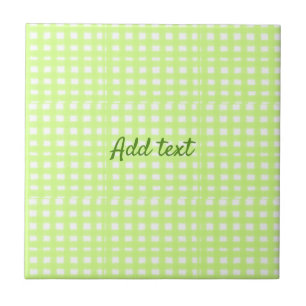 Watercolor green plaid ginham personalized add tex tile