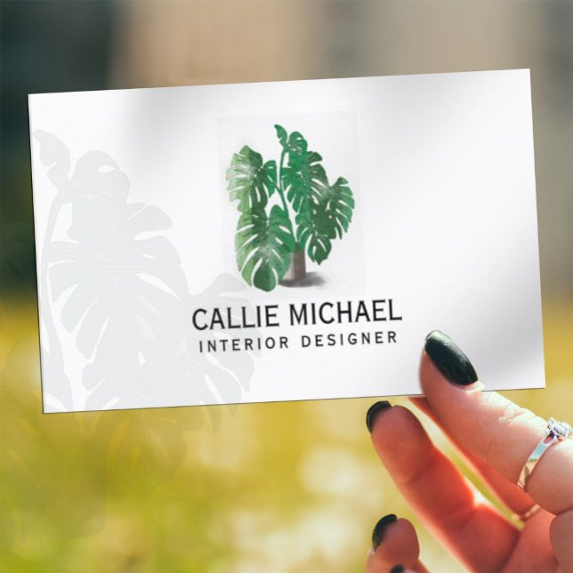 Watercolor Green Plant  Business Card (Creator Uploaded)