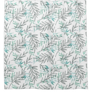 Watercolor Green Teal Foliage Invisible Background