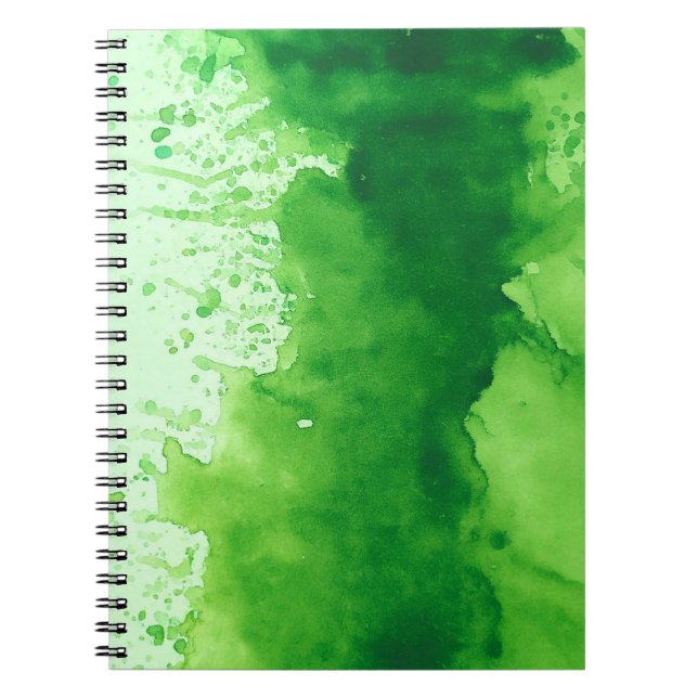 watercolor green texture  notebook (Front)