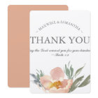 Watercolor Green, White and Orange Thank You