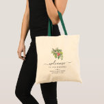 Watercolor Greener Wedding Welcome Christmas Tote Bag<br><div class="desc">Watercolor Christmas greenery with modern calligraphy and classic typography for Christmas wedding tote bag.</div>