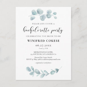 Watercolor greenerife Bachelorette invitation