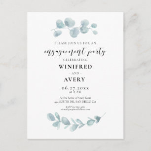 Watercolor greenerife Engagement invitation de la 