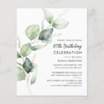 Watercolor Greenery 80th Birthday Party Invitation<br><div class="desc">Eucalyptus 80th Birthday Party Invitation template you can easily customize or repurpose for other milestone events by clicking the "Personalize" button.</div>