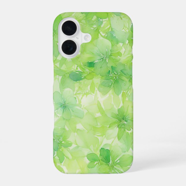 Watercolor Greenery and Flowers Phone Case (Back)