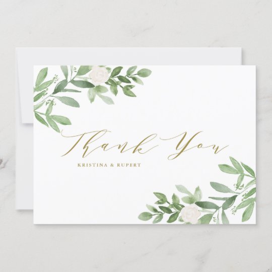 Thank you wedding card flowers customizable