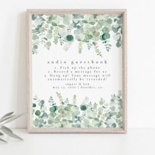 Watercolor Greenery Audio Guestbook Sign