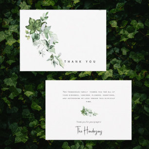 Watercolor Greenery Bereavement Thank You