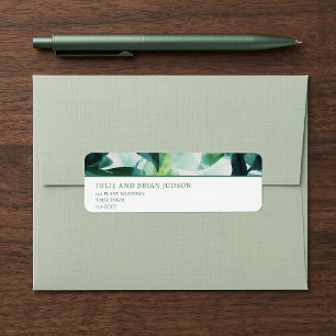 Watercolor Greenery border return address