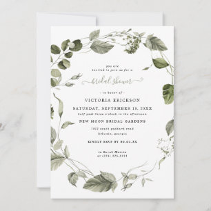 Watercolor Greenery Bridal Shower Invitation