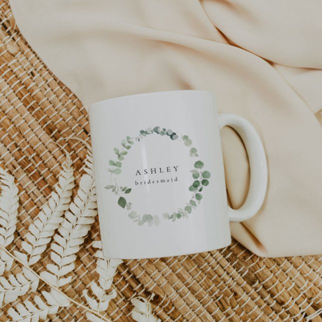 Watercolor Greenery Bridesmaid Proposal Mug (Creator Uploaded)