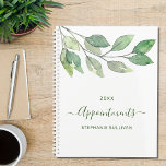 Watercolor Greenery Custom Name Appointments Planner<br><div class="desc">This botanical Appointments Planner is decorated with simple watercolor greenery.
Easily customizable with your name and year.
Use the Design Tool to change the text size,  style,  or colour.
Because we create our artwork you won't find this exact image from other designers.
Original Watercolor © Michele Davies.</div>