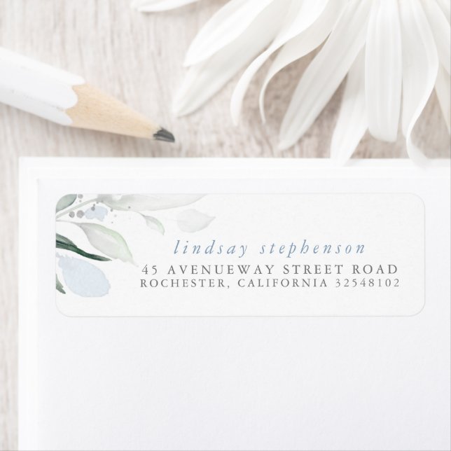 Watercolor Greenery Dusty Blue Silver (Insitu)