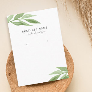 Watercolor Greenery Earring Jewellery Display Business Card