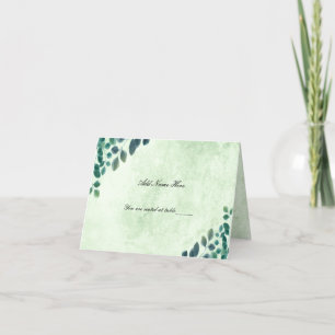 Watercolor Greenery Eucalyptus Leaves Place Card