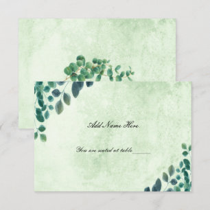 Watercolor Greenery Eucalyptus Leaves Place Card