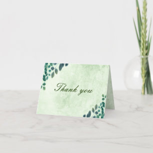 Watercolor Greenery Eucalyptus Leaves Thank You Card