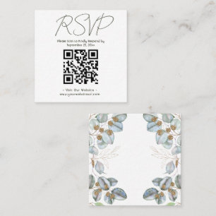 Watercolor Greenery Eucalyptus Wedding Square Business Card