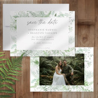 Watercolor Greenery Fern Rustic Wedding Photo