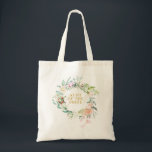 Watercolor Greenery Floral Bridesmaid Favour Tote Bag<br><div class="desc">Featuring a delicate watercolour country garden roses greenery garland,  this chic botanical tote bag is an elegant addition at your wedding event. Ideal for bridesmaids,  usher,  mother or father of the bride or groom or anyone else who is key to your special day. Designed by Thisisnotme©</div>