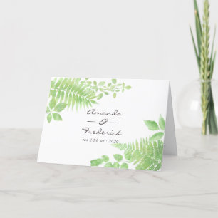 Watercolor Greenery Foliage Wedding Program
