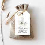 Watercolor Greenery Gold Bridal Shower Thank You Gift Tags<br><div class="desc">This elegant design features a soft watercolor bouquet of eucalyptus,  greenery and gold embellishments wrapping around a painted dress. Click the Personalize and "Click to customize further" button to edit the script wording's colour. See the entire collection for more matching items!</div>