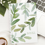 Watercolor Greenery Leaves Botanical Personalized Planner<br><div class="desc">Stay organized with this beautiful watercolor greenery leaves botanical personalized planner. Perfect for women who love nature-inspired designs, this planner combines elegance with functionality. The delicate watercolor leaves add a touch of tranquillity to your daily planning. Personalize it with your name for a unique and stylish planner that reflects your...</div>