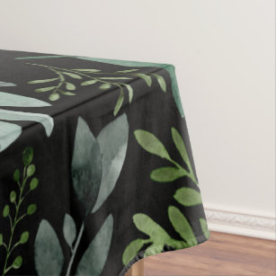 Watercolor Greenery Leaves Tablecloth