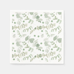 Watercolor Greenery Napkin