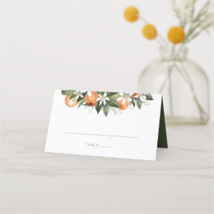 Watercolor Greenery Orange Blossom Place Card