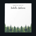 Watercolor Greenery Pine Trees Personalized Notepad<br><div class="desc">greenery watercolor pine trees personalized notepad</div>