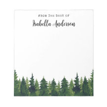 Watercolor Greenery Pine Trees Personalized 