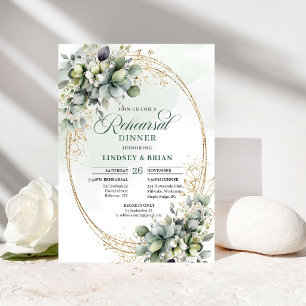 Watercolor Greenery Rehearsal Dinner Invitation