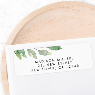 Watercolor Greenery Return Address
