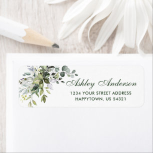 Watercolor Greenery Return Address