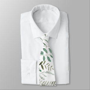 watercolor greenery tie