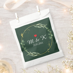 Watercolor Greenery Wedding Favour Bag