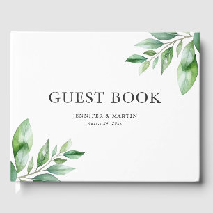 Watercolor Greenery Wedding Guest Book