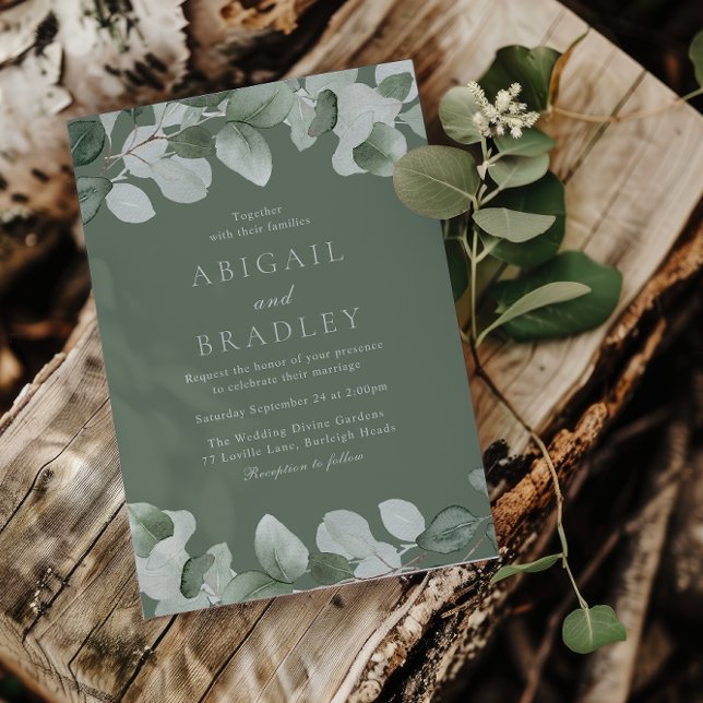 Watercolor Greenery Wedding Invitation (Creator Uploaded)