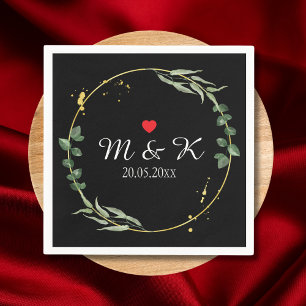 Watercolor Greenery Wedding  Napkin